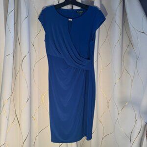 Ralph Lauren Cobalt Blue Draped Dress – Size 14